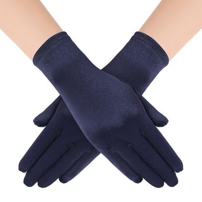 BABEYOND Short Satin Opera Gloves for Women 1920s Bridal Tea Party Gloves