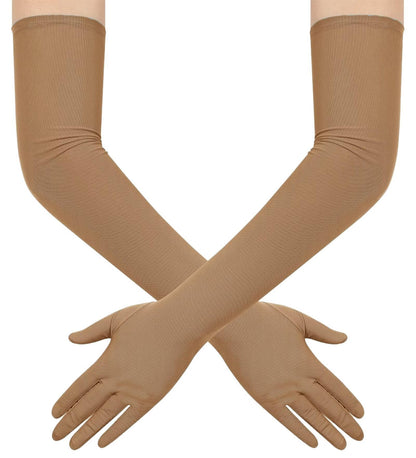 Hazhlko Women's Long Mesh Tulle Sheer Gloves Opera Party Gloves