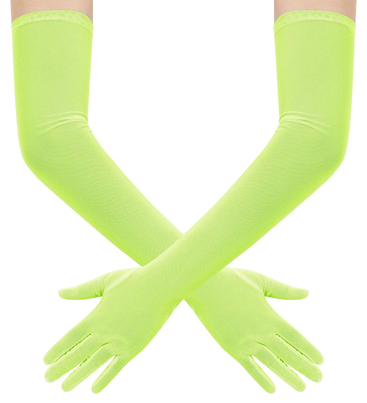 Hazhlko Women's Long Mesh Tulle Sheer Gloves Opera Party Gloves