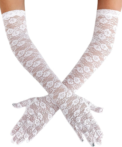 Avidlove Women's Long Lace Gloves for Formal Dress Tea Party Opera Gloves