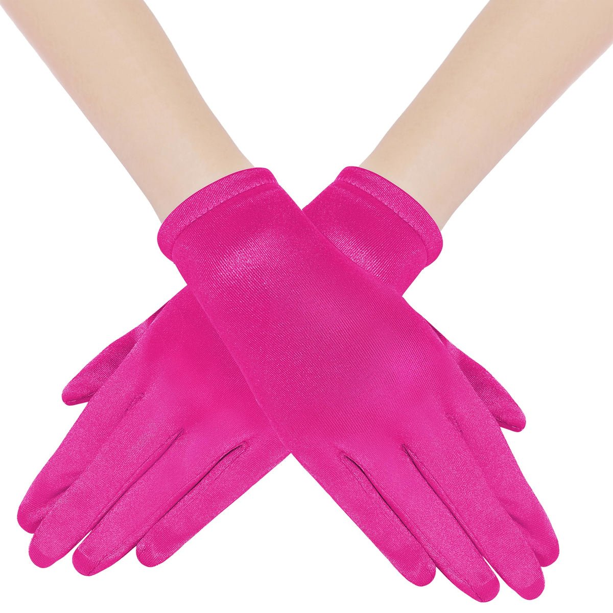 BABEYOND Short Satin Opera Gloves for Women 1920s Bridal Tea Party Gloves