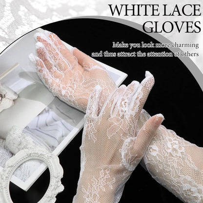 Long Lace Wedding Gloves Bridal Sheer Gloves