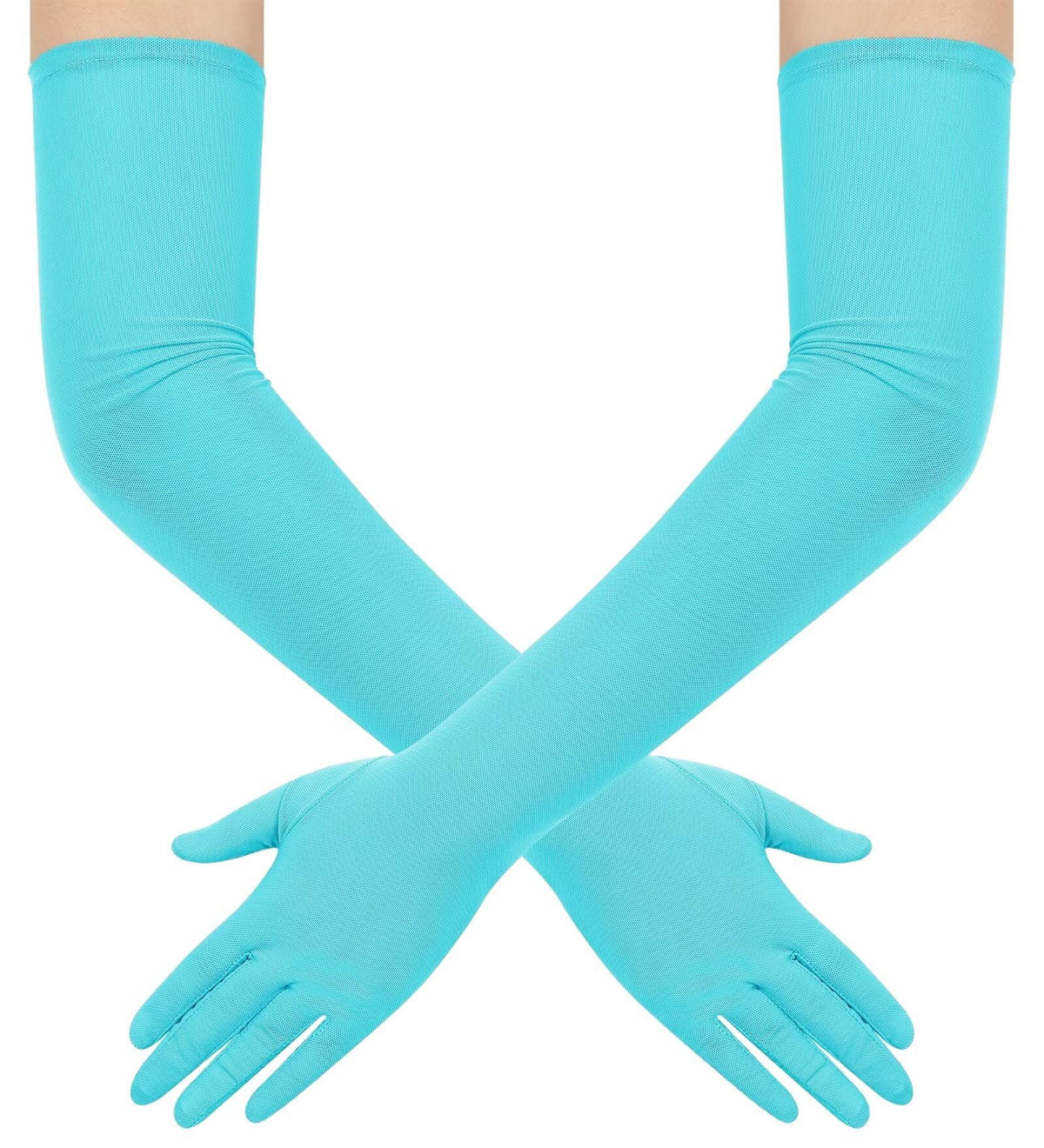 Hazhlko Women's Long Mesh Tulle Sheer Gloves Opera Party Gloves