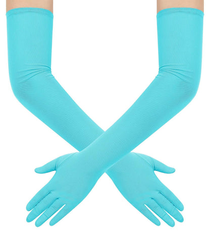 Hazhlko Women's Long Mesh Tulle Sheer Gloves Opera Party Gloves