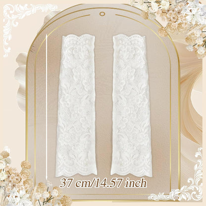 Long Lace Gloves Fingerless Bridal Arm Sleeves Floral Gloves