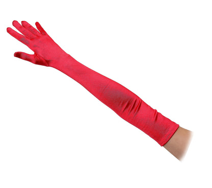 SACASUSA 23" Extra Long Super Stretch Over the Elbow Party Bridal Dance Sexy Satin Gloves A-Grade Quality 16BL 58cm