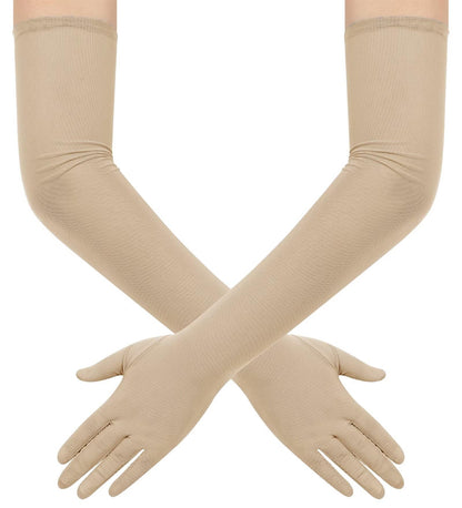Hazhlko Women's Long Mesh Tulle Sheer Gloves Opera Party Gloves