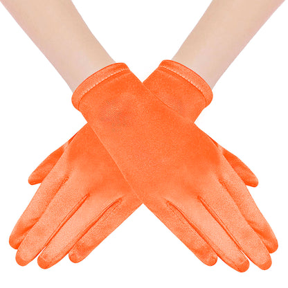 BABEYOND Short Satin Opera Gloves for Women 1920s Bridal Tea Party Gloves