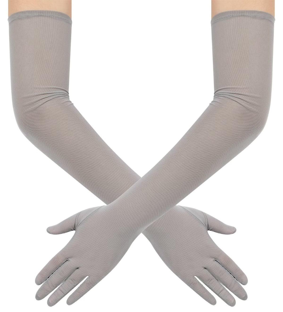 Hazhlko Women's Long Mesh Tulle Sheer Gloves Opera Party Gloves