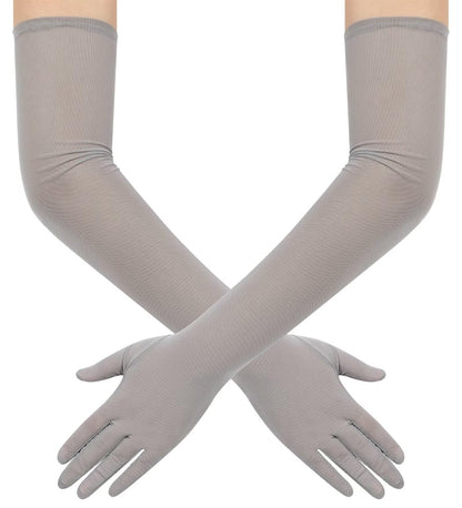 Hazhlko Women's Long Mesh Tulle Sheer Gloves Opera Party Gloves