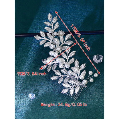 Rhinestone Decorated Leaf Design Headband, Elegant Bridal Headwear for Wedding Bridal Party Formal Occasions, Fashion Hair Accessories for Women