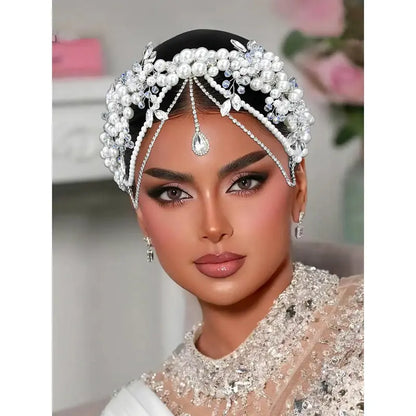 Elegant Ladies Pearl Rhinestone Hair Clip, Perfect Wedding Bride Accessory, Photography Party Holiday Costume Jewelry