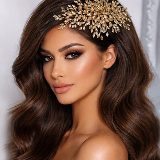 Handmade Elegant Rhinestone Hair Comb, Elegant Crown Design, Perfect for Weddings and Parties, Bridal Accessory, Fashion Headpiece for Ballroom Dance Gatherings Daily Decor
