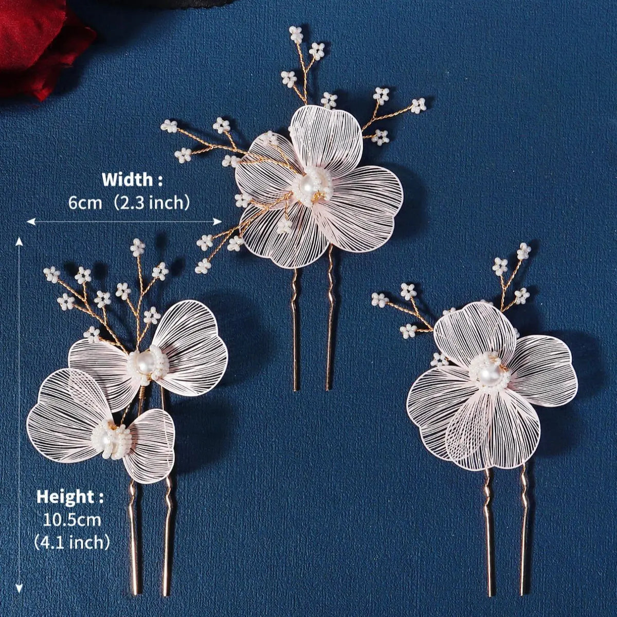 Flower Design Hair Comb, Faux Pearl Decorated Hair Comb, Elegant Bridal Headwear for Wedding Party Formal Occasions, Fashion Hair Accessories for Women