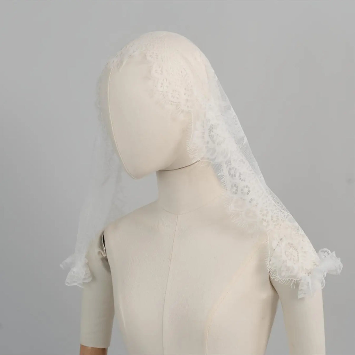 Bridal lace veil new style floral headpiece wedding accessory short sheer single-layer face cover