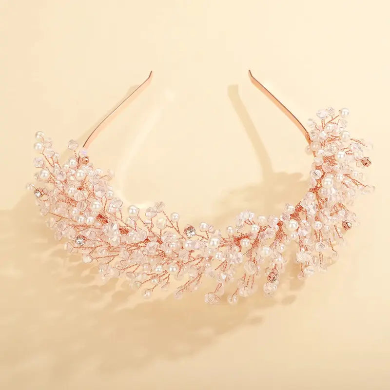 Luxury Pearl Crystal Bridal Tiara Headband