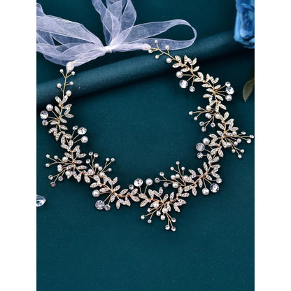 Leaf Design Bridal Headband, Elegant Rhinestone Decor Headband for Wedding Bridal Party Formal Occasions, Fashion Hair Accessories for Women