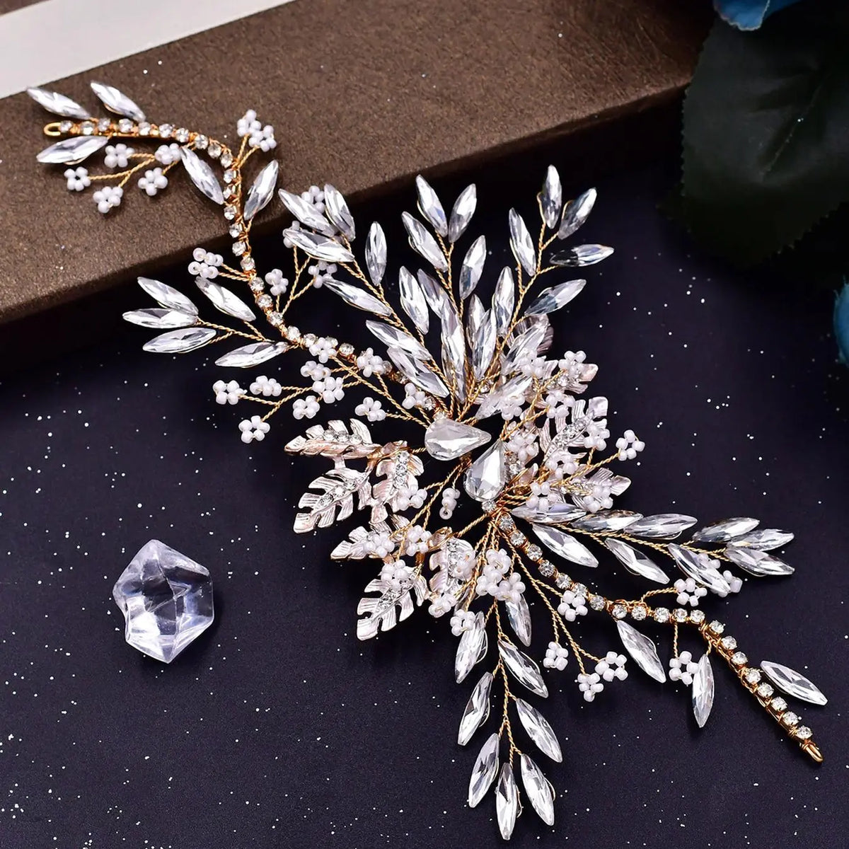 Rhinestone Decorated Bridal Headwear Tiara, Elegant Snowflake Design Hair Accessories for Wedding Bridal Party Formal Occasions, Fashion Hair Accessories for Women