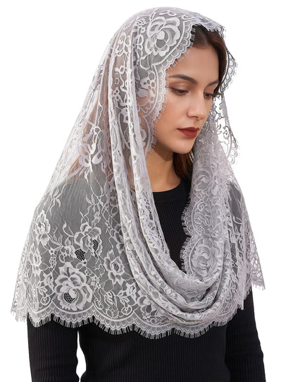 Chapel Lace Mantilla Veil Infinity Latin Mass Head Covering Spanish Style