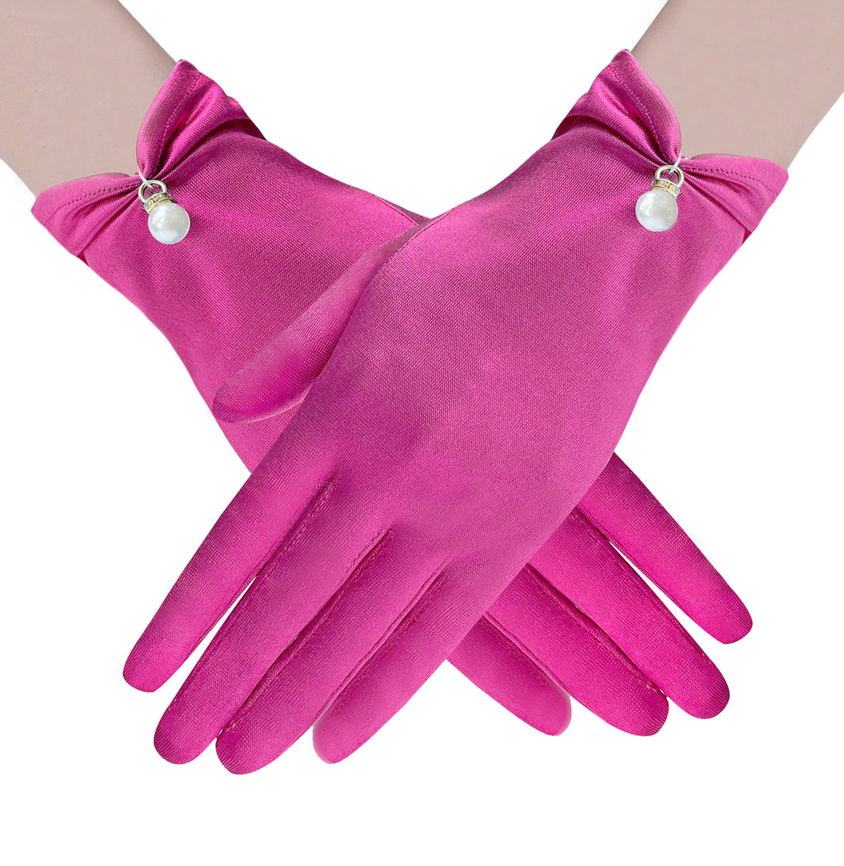 Gionforsy Floral Lace Gloves for Bridal Elegant Short Wrist Opera Gloves