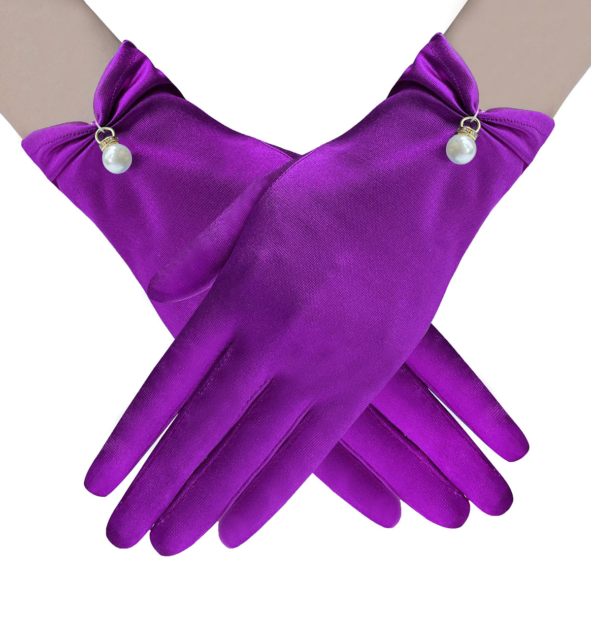 Gionforsy Floral Lace Gloves for Bridal Elegant Short Wrist Opera Gloves