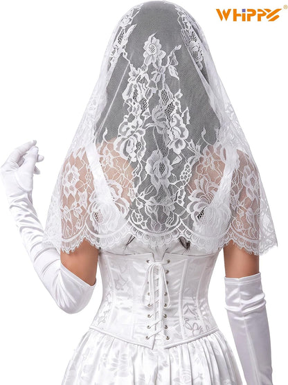 Chapel Lace Mantilla Veil Infinity Latin Mass Head Covering Spanish Style