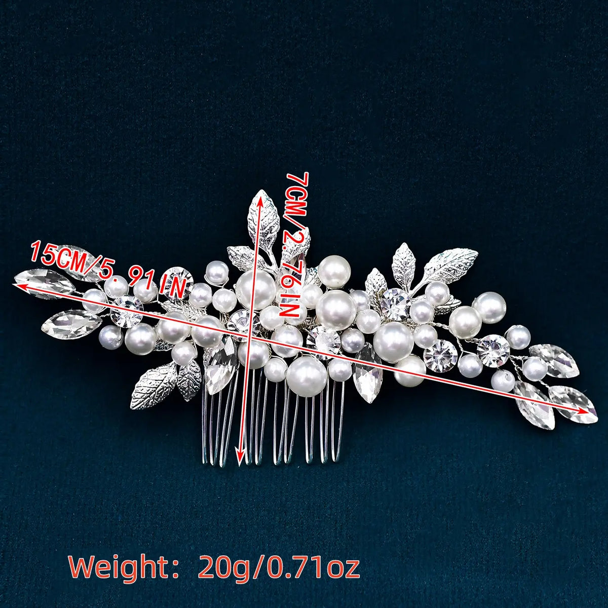 Elegant Handmade Faux Pearl Rhinestone Hair Comb, Festival Decoration, Bridal Wedding Party Banquet Daily Casual Hairstyle Accessory