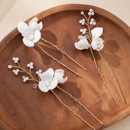 Flower Design Hair Pin, Elegant Hair Accessories for Wedding Bridal Party Formal Occasions, Fashion Hair Accessories for Women & Girls