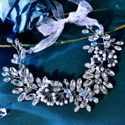 Fashion Faux Crystal & Faux Pearl Decorated Headband, Elegant Bridal Headwear for Wedding Bridal Party Formal Occasions, Minimalist Headwear Suitable for Hair
