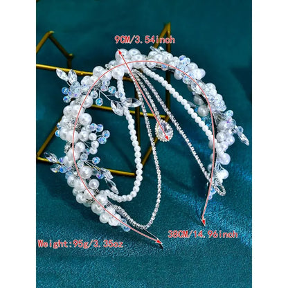 Elegant Ladies Pearl Rhinestone Hair Clip, Perfect Wedding Bride Accessory, Photography Party Holiday Costume Jewelry