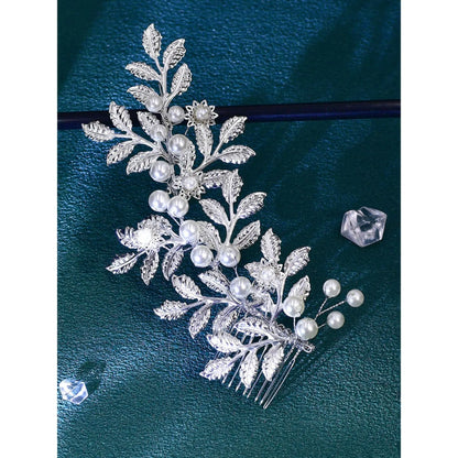 Rhinestone Decorated Leaf Design Headband, Elegant Bridal Headwear for Wedding Bridal Party Formal Occasions, Fashion Hair Accessories for Women