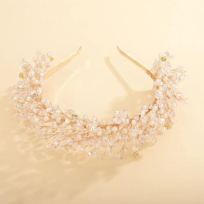 Luxury Pearl Crystal Bridal Tiara Headband