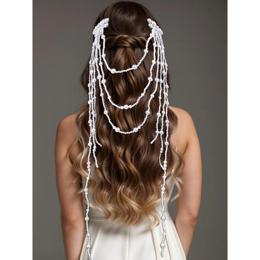 Faux Pearl Decorated Headband, Elegant Bridal Headwear for Wedding Bridal Party Formal Occasions, Fashion Hair Accessories for Women