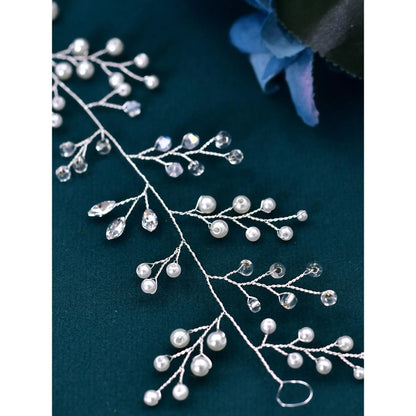 Elegant Pearl Crystal Hairband for Women, Bridal Headband, Versatile Bun and Curl Hairstyle Accessory, Perfect for Weddings, Parties, Vacations, Holidays, Gatherings