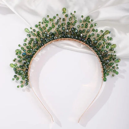 9-Color Crystal Bridal Crown Headband, Silver Bedazzled Diamond Accent Hairpiece, Handmade Luxury Hair Accessory for Brides (Bridal Shower, Ceremony, Birthday, Pink Headbands Option), Bedazzled Diamond Accent Headbands