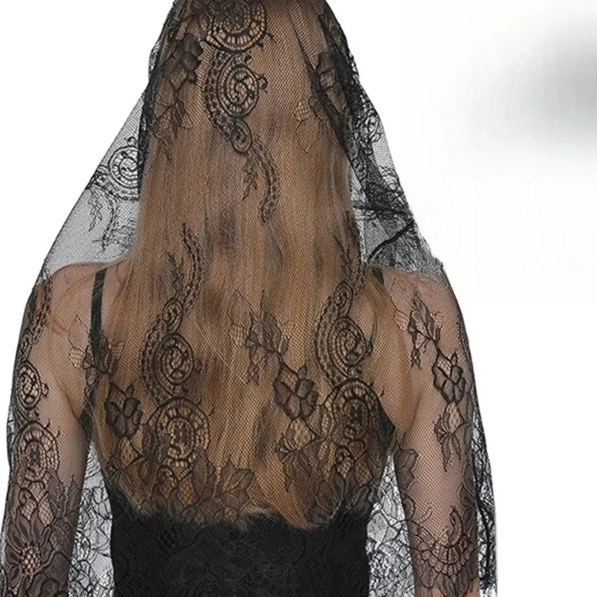 1 new black and white two-color hollow veil, lace solid color shawl, scarf, headscarf, suitable for daily vacation