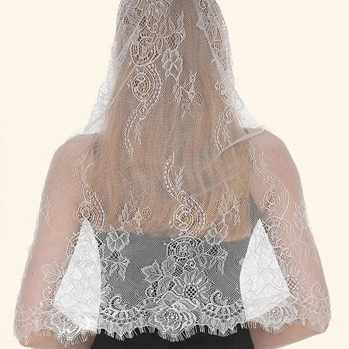 1 new black and white two-color hollow veil, lace solid color shawl, scarf, headscarf, suitable for daily vacation