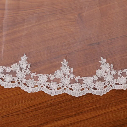Extra wide wedding  bridal veil, Ivory lace bridal veil, Handmade cathedral wedding veil, Small flowery veil, Retro church veil, Elegant tulle veil for wedding dress