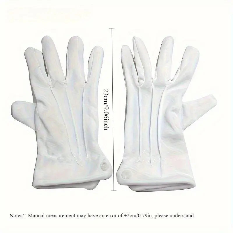 1 Pair White Elegant Formal Gloves, Polyester Dress Gloves for Party Performance Swing Dance Jewelry Care