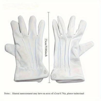 1 Pair White Elegant Formal Gloves, Polyester Dress Gloves for Party Performance Swing Dance Jewelry Care