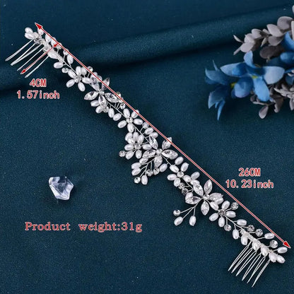Faux Pearl & Rhinestone Decorated Bridal Headwear, Elegant Exquisite Bridal Headwear, Wedding Party Decor, Bridal Headwear for Wedding Party Decor, Tiara, Headpiece, Bridal Accessories