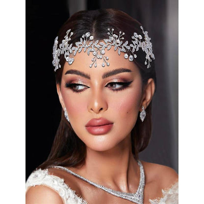 Leaf Design Bridal Headband, Elegant Rhinestone Decor Headband for Wedding Bridal Party Formal Occasions, Fashion Hair Accessories for Women