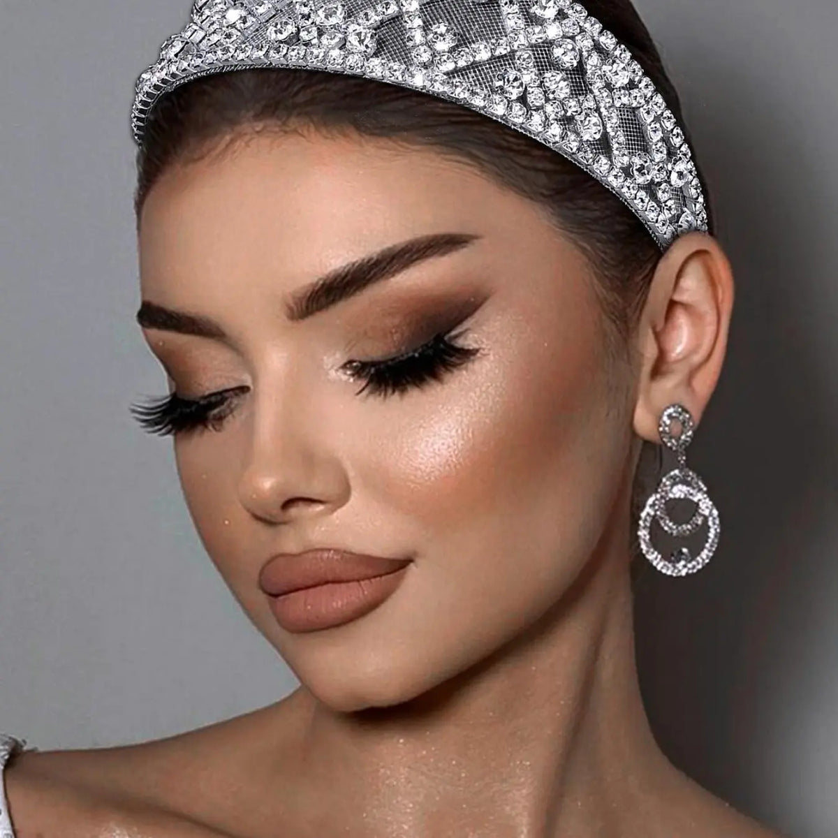 Rhinestone Decorated Bridal Headband, Elegant Bridal Headwear for Wedding Bridal Party Formal Occasions, Fashion Hair Accessories for Women
