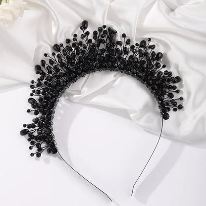 9-Color Crystal Bridal Crown Headband, Silver Bedazzled Diamond Accent Hairpiece, Handmade Luxury Hair Accessory for Brides (Bridal Shower, Ceremony, Birthday, Pink Headbands Option), Bedazzled Diamond Accent Headbands