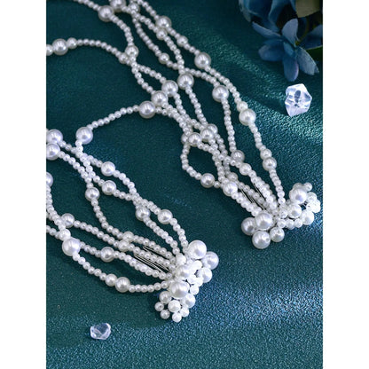 Faux Pearl Decorated Headband, Elegant Bridal Headwear for Wedding Bridal Party Formal Occasions, Fashion Hair Accessories for Women