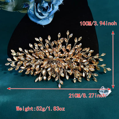Handmade Elegant Rhinestone Hair Comb, Elegant Crown Design, Perfect for Weddings and Parties, Bridal Accessory, Fashion Headpiece for Ballroom Dance Gatherings Daily Decor