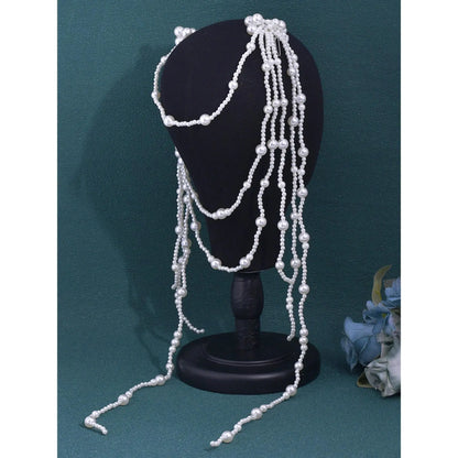 Faux Pearl Decorated Headband, Elegant Bridal Headwear for Wedding Bridal Party Formal Occasions, Fashion Hair Accessories for Women