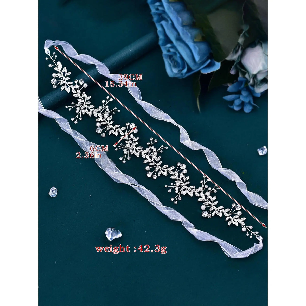 Leaf Design Bridal Headband, Elegant Rhinestone Decor Headband for Wedding Bridal Party Formal Occasions, Fashion Hair Accessories for Women