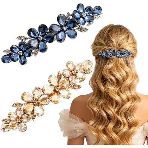 4 count Rhinestone Hair Clips for Women Hair Barrettes  Bridal hair accessories for Wedding Party Everyday