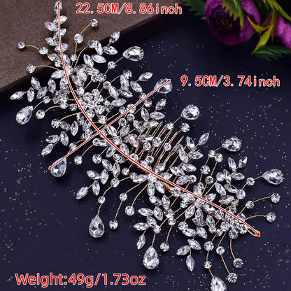 Elegant Rhinestone Detailing Hair Comb Set, Shiny Charm Women's Hair Accessories, Wedding Party Event Hairstyle Decor, Geometric Pattern